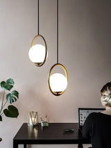 Modern Globe Pendant Light  Brushed Gold Arc Frame - Product detail 103
