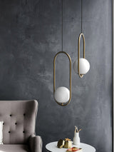 Modern Globe Pendant Light  Brushed Gold Arc Frame - Product detail 105