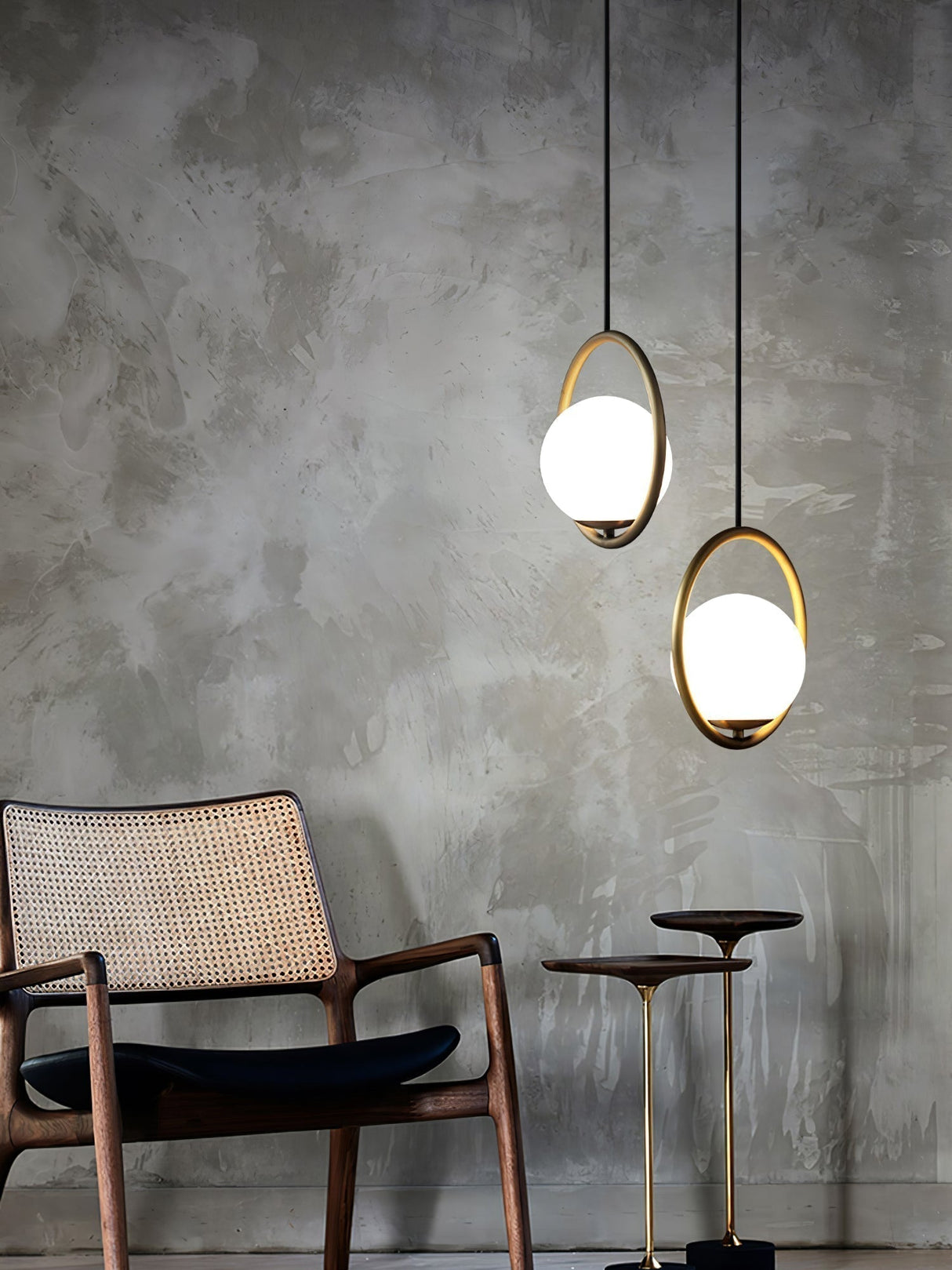 Modern Globe Pendant Light  Brushed Gold Arc Frame - Product detail 106