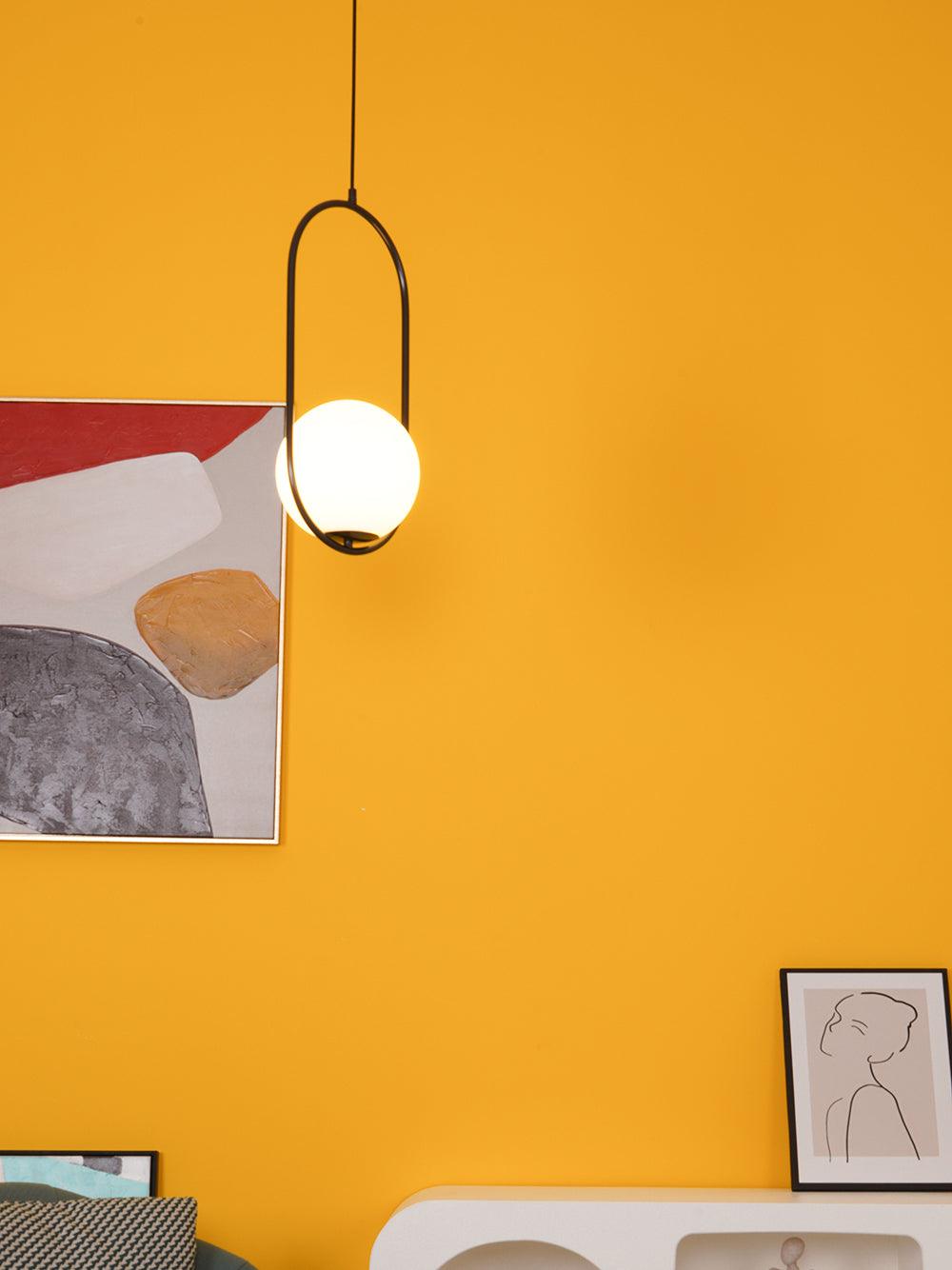 Modern Globe Pendant Light  Brushed Gold Arc Frame - Product detail 63
