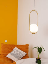 Modern Globe Pendant Light  Brushed Gold Arc Frame - Product detail 108