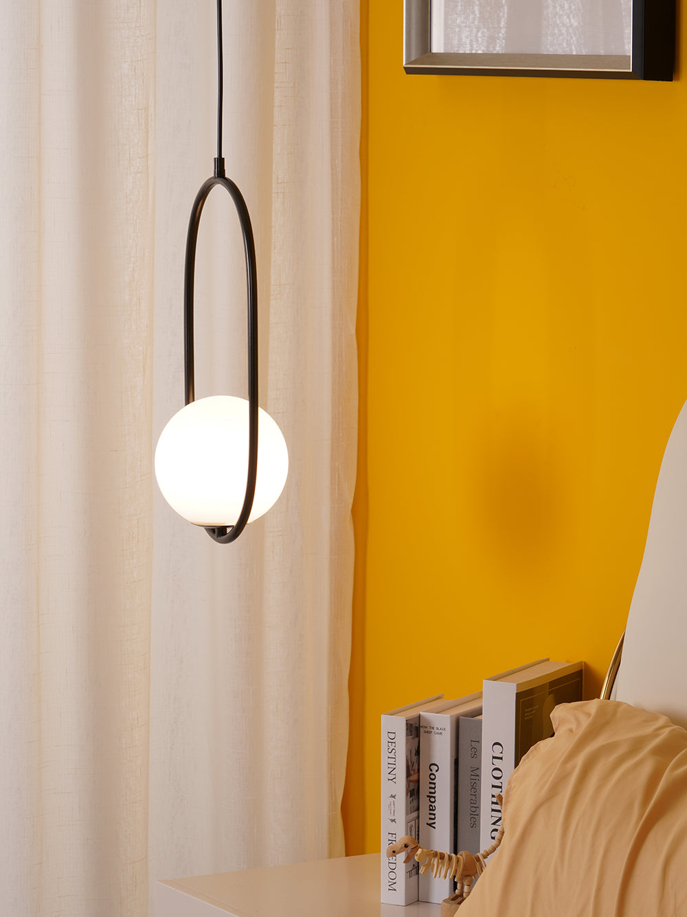 Modern Globe Pendant Light  Brushed Gold Arc Frame - Product detail 95
