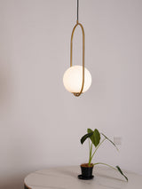 Modern Globe Pendant Light  Brushed Gold Arc Frame - Product detail 82