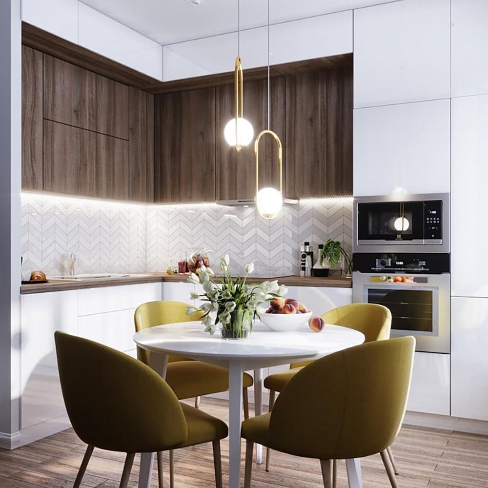 Modern Globe Pendant Light  Brushed Gold Arc Frame - Product detail 9