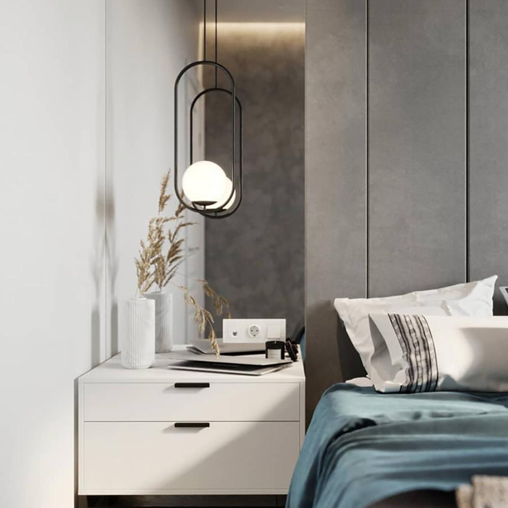 Modern Globe Pendant Light  Brushed Gold Arc Frame - Product detail 10