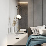 Modern Globe Pendant Light  Brushed Gold Arc Frame - Product detail 10