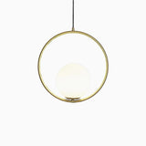 Modern Globe Pendant Light  Brushed Gold Arc Frame - Product detail 29