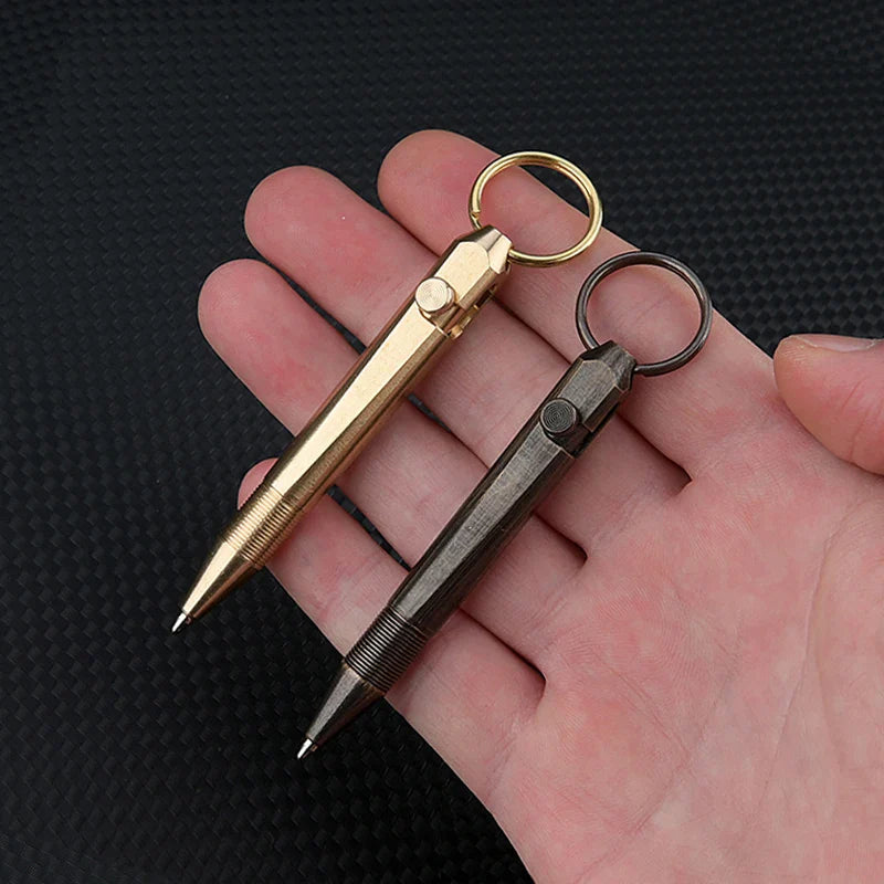Tactical Mini Pen  Brass Keychain Self-Defense Tool - Product showcase