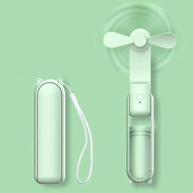 Portable Mini Fan  USB Rechargeable With Powerbank - Product showcase
