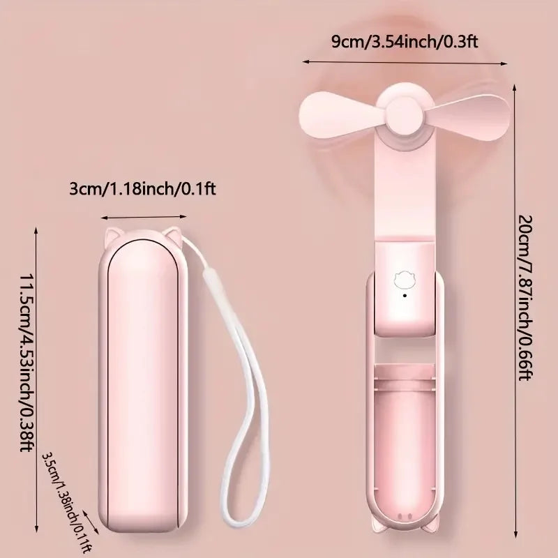 Portable Mini Fan  USB Rechargeable With Powerbank - Product example