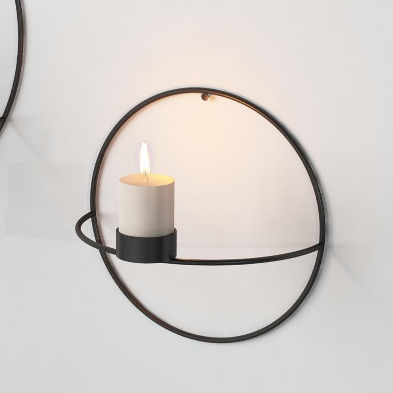 Modern Wall Candle Holder  Geometric Circle Design - Product detail 6