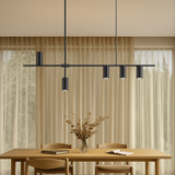 Modern Linear Pendant Light  Black Aluminum LED Track Design - Detailed view