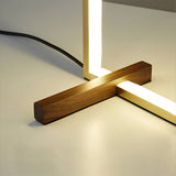 Modern LED Table Lamp  Copper Frame with Walnut Accents - Product detail 8