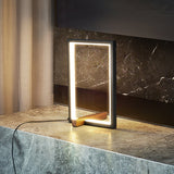 Modern LED Table Lamp  Copper Frame with Walnut Accents - Product detail 4