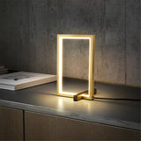 Modern LED Table Lamp  Copper Frame with Walnut Accents - Product detail 5