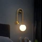 Modern Wall Light  Dual Globe Glass LED Gold Design - Detailed view