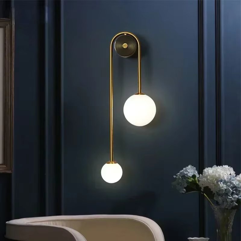 Modern Wall Light  Dual Globe Glass LED Gold Design - Product detail 4