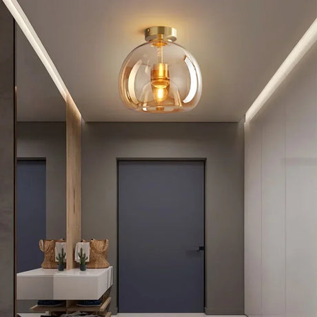 Modern Glass Ceiling Light  Smoke Globe Shade - Product example