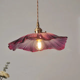 Floral Pendant Light  Rose Glass Petal Design - Product showcase