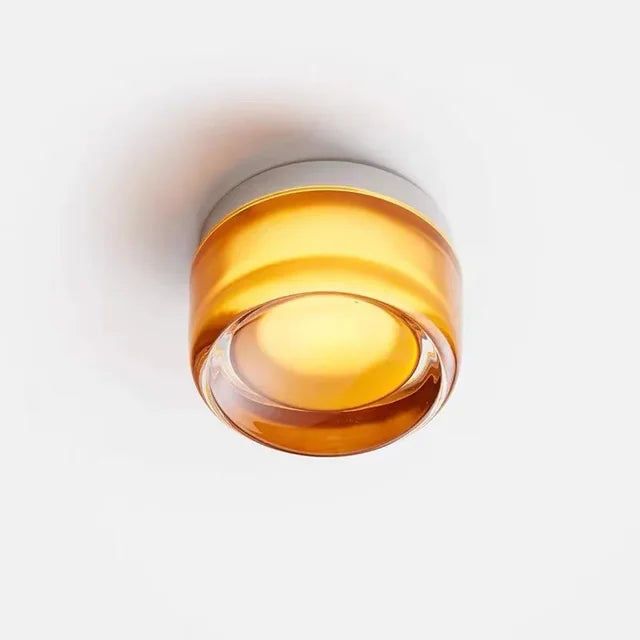 Modern Ceiling Light  Glass Drum Shade With Black Trim - Product detail 7