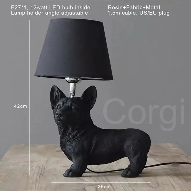 Art Deco Dog Table Lamp  Black White Animal Design - Product detail 9
