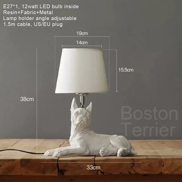 Art Deco Dog Table Lamp  Black White Animal Design - Product detail 12