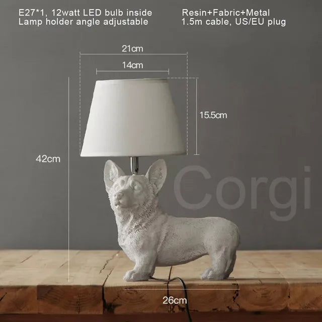 Art Deco Dog Table Lamp  Black White Animal Design - Product detail 8