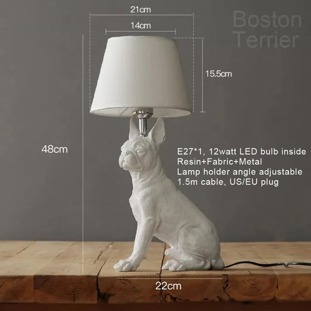 Art Deco Dog Table Lamp  Black White Animal Design - Product detail 13