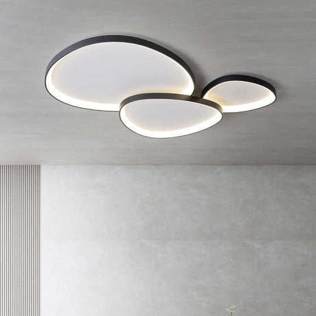 Modern LED Ceiling Light  Three Ring Geometric Design - Detailed view
