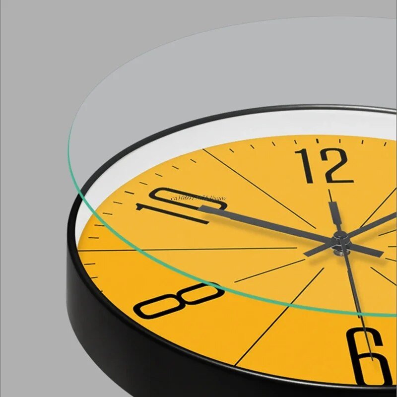 Modern Wall Clock  Yellow Face Black Frame Design - Product detail 5