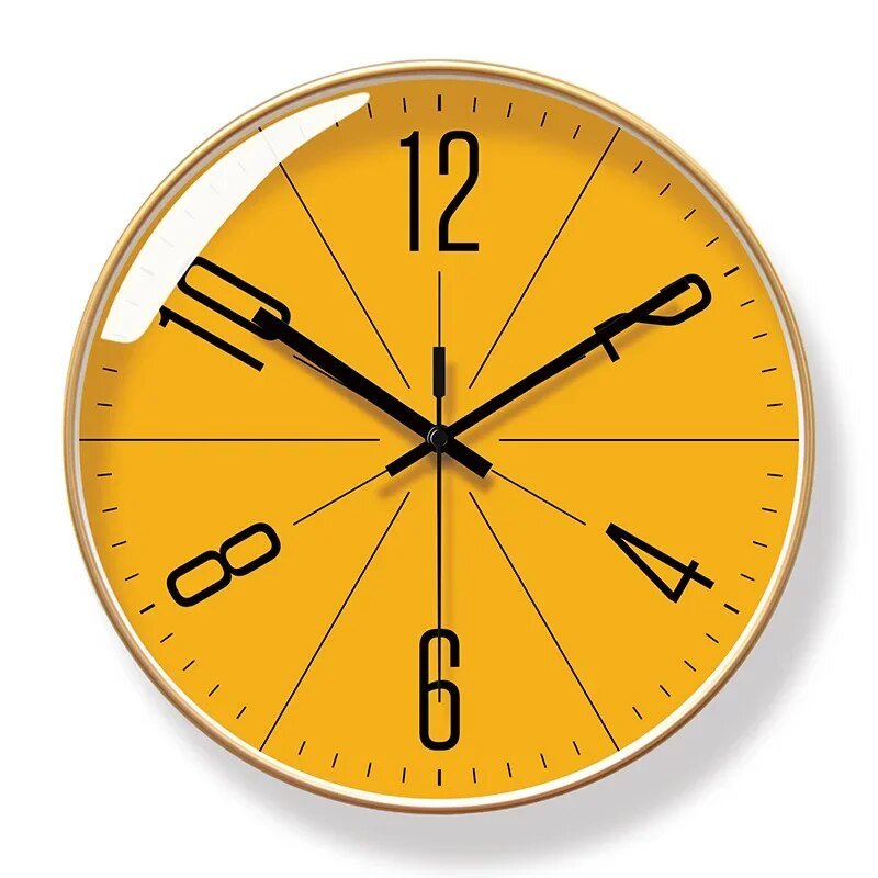 Modern Wall Clock  Yellow Face Black Frame Design - Product detail 6