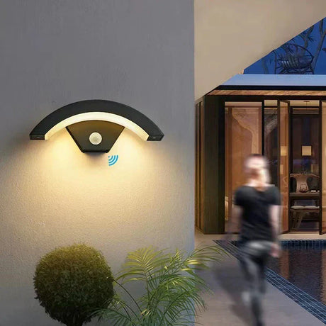 Motion Sensor Wall Light  Curved LED Security Sconce - Product showcase