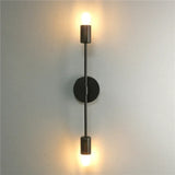 Modern Twin Wall Sconce  Black Metal Linear Design - Product example