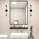 Modern Twin Wall Sconce  Black Metal Linear Design - Product showcase