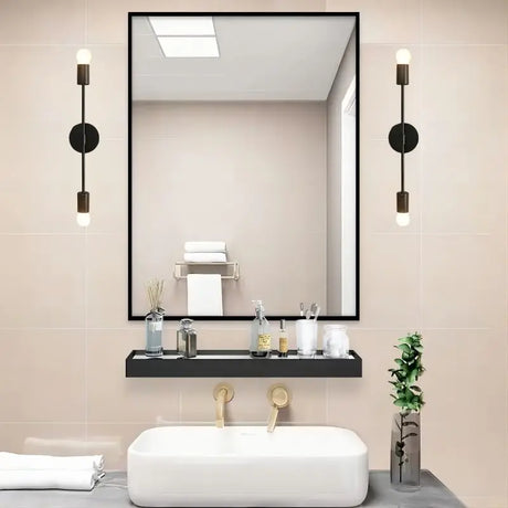 Modern Twin Wall Sconce  Black Metal Linear Design - Product showcase