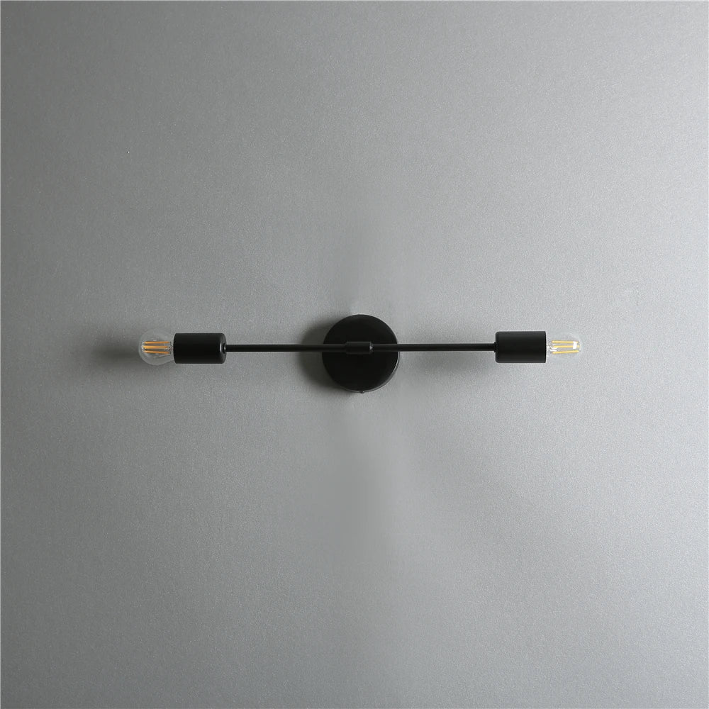 Modern Twin Wall Sconce  Black Metal Linear Design - Product detail 5