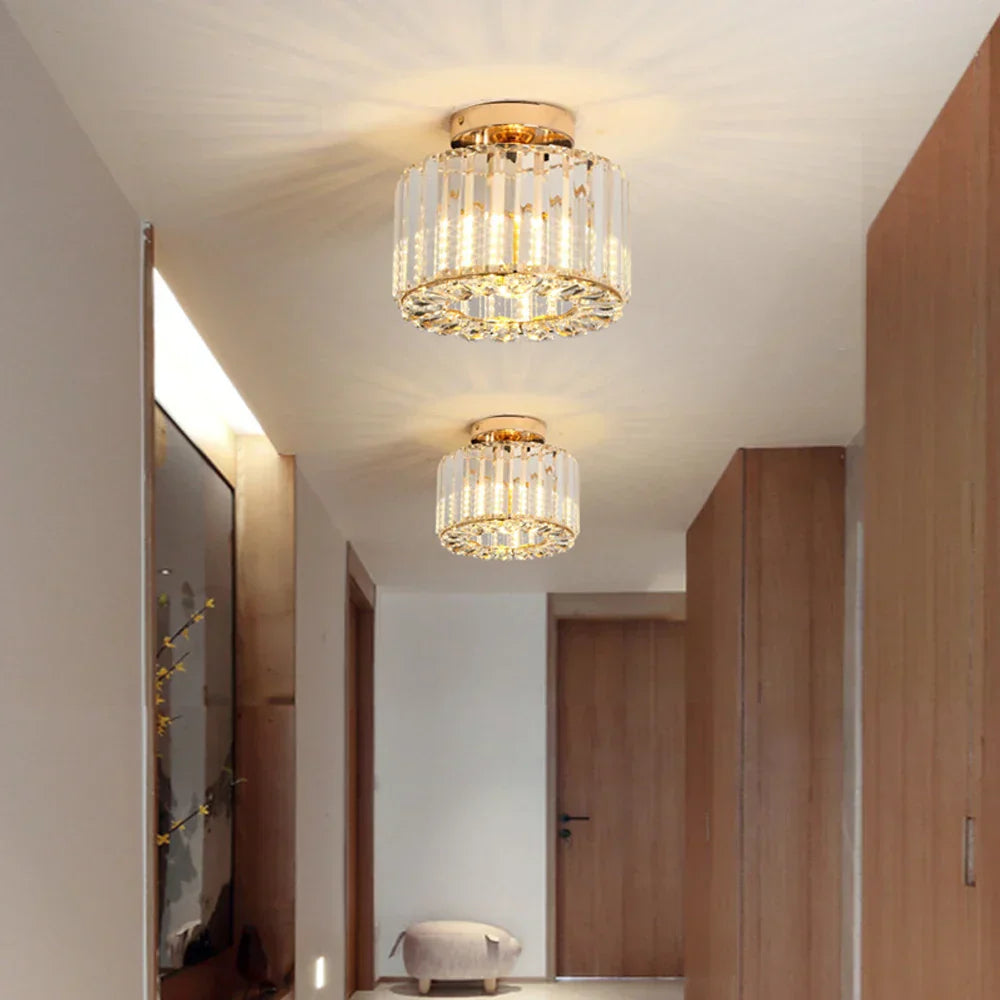 Modern Crystal Ceiling Light  Glass Prism Design - Detailed view