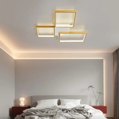 Modern LED Ceiling Light  Geometric Gold Frame Design - Product showcase