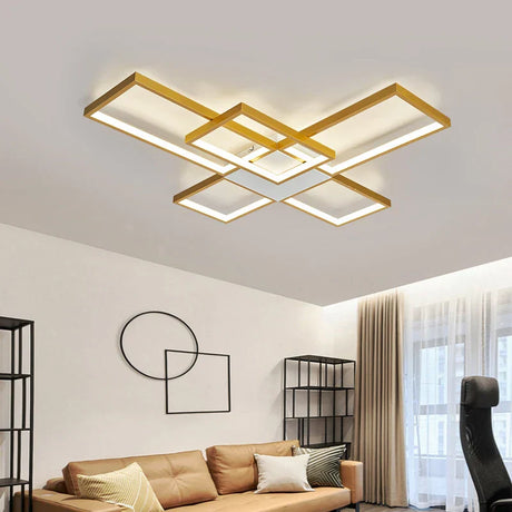 Modern LED Ceiling Light  Geometric Gold Frame Design - Product detail 6
