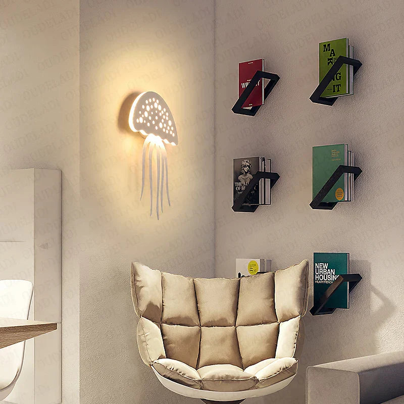 Modern Jellyfish Wall Light  LED Ocean-Inspired Design - Detailed view