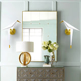 Origami Wall Light  Paper Crane LED Design With Gold Accents - Product example