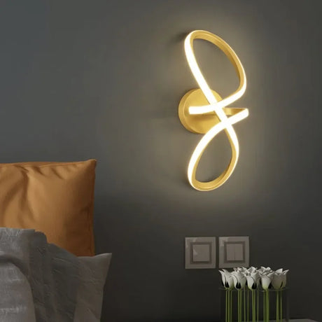 Modern LED Wall Light  Curved Gold Design - Product showcase