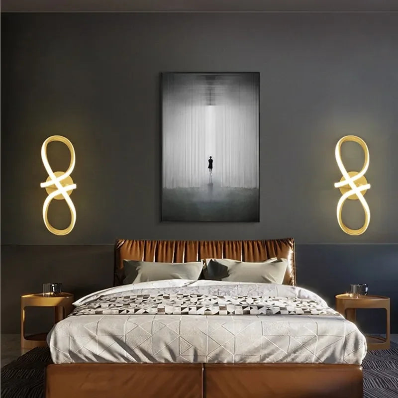 Modern LED Wall Light  Curved Gold Design - Product detail 4