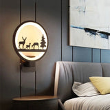 Modern LED Wall Light  Forest Wildlife Silhouette Design - Detailed view
