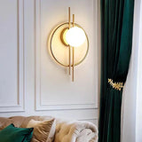 Modern Circle Wall Light  Black Metal Frame With Glass Globe - Product detail 4