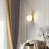 Modern Sphere Wall Light  Gold Metal Glass Globe Design - Product detail 4