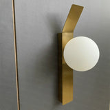 Modern Sphere Wall Light  Gold Metal Glass Globe Design - Product detail 5
