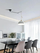 Modern Adjustable Pendant Light  Swing Arm Dome Shade - Product showcase