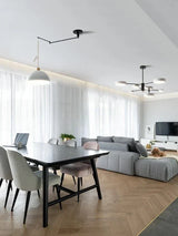 Modern Adjustable Pendant Light  Swing Arm Dome Shade - Product example