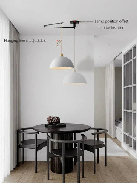 Modern Adjustable Pendant Light  Swing Arm Dome Shade - Product detail 6